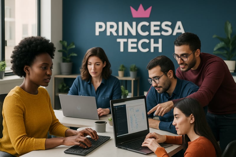 Equipe da Princesa Tech desenvolvendo soluções digitais para empresas